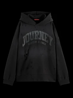 SPRAYED HOODIE WITH DESTROYED DETAILS