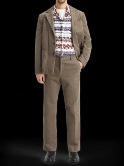 Straight fit cotton corduroy chino