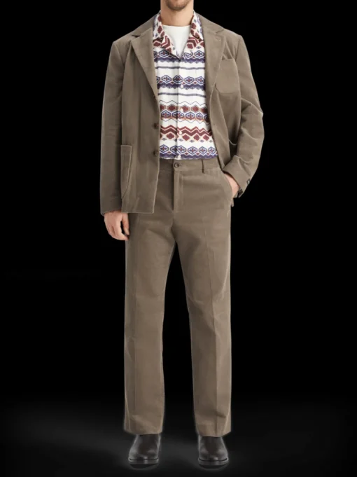 Straight fit cotton corduroy chino