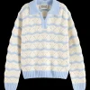 STRIPE BOXY PULLOVER WITH COLLAR