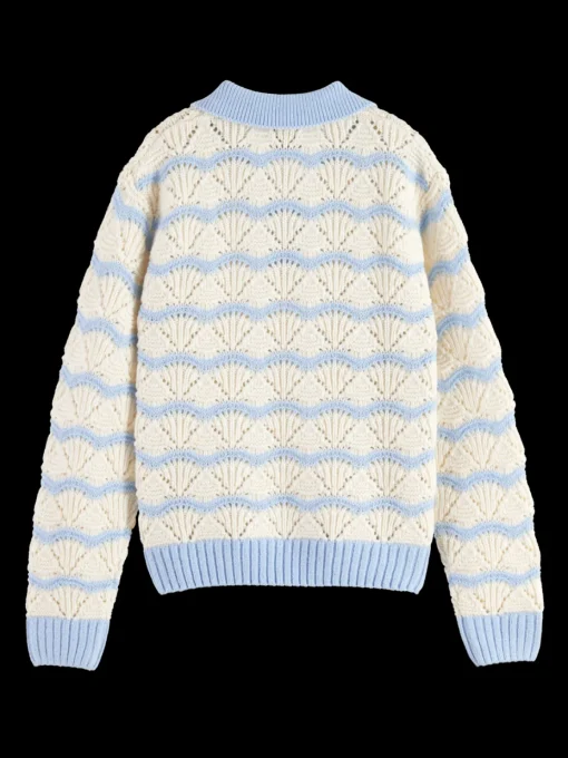 STRIPE BOXY PULLOVER WITH COLLAR