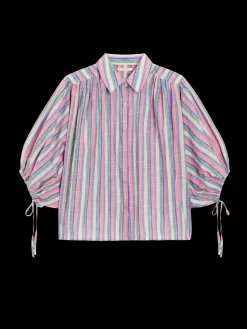 STRIPED BALLOON SLEEVE SHIRT