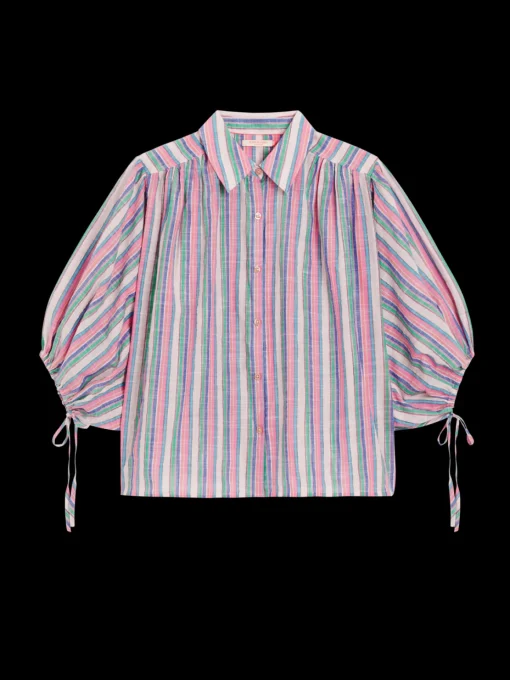 STRIPED BALLOON SLEEVE SHIRT