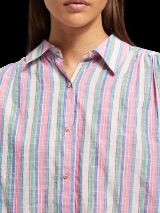 STRIPED BALLOON SLEEVE SHIRT