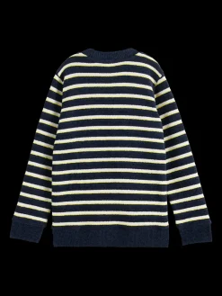 STRIPED FELPA CREWNECK