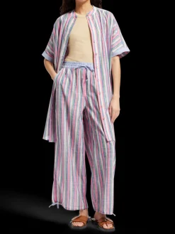 STRIPED OVERSIZED  BEACH SHIRT DRESS