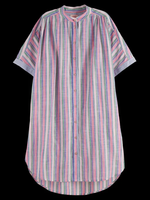 STRIPED OVERSIZED  BEACH SHIRT DRESS