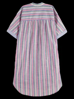 STRIPED OVERSIZED  BEACH SHIRT DRESS