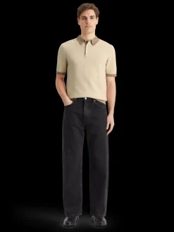 Structure knitted polo