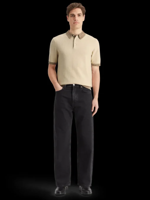 Structure knitted polo
