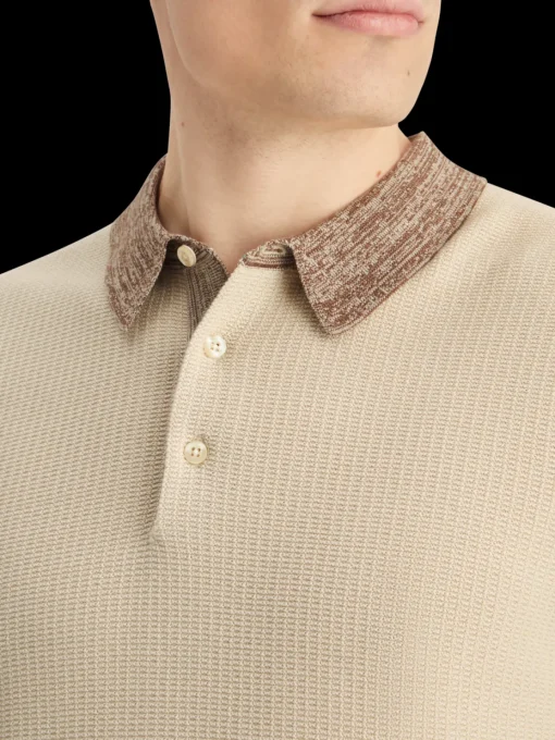 Structure knitted polo