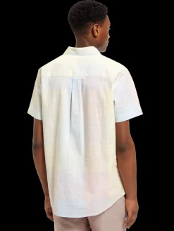 Structured checked short sleeve shirt