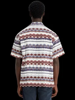 Structured printed stripe shirt