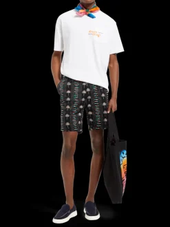 Stuart- printed stretch-cotton chino short