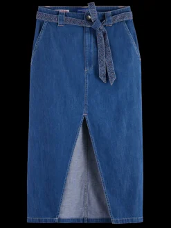 SUMMERY SKIRT WITH BELT - WASHED INDIGO