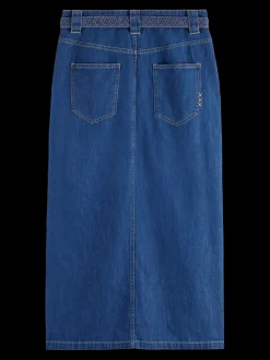 SUMMERY SKIRT WITH BELT - WASHED INDIGO
