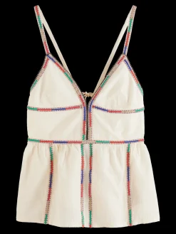 TANK TOP WITH COLOURFUL EMBROIDERY