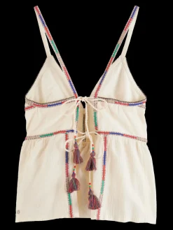 TANK TOP WITH COLOURFUL EMBROIDERY