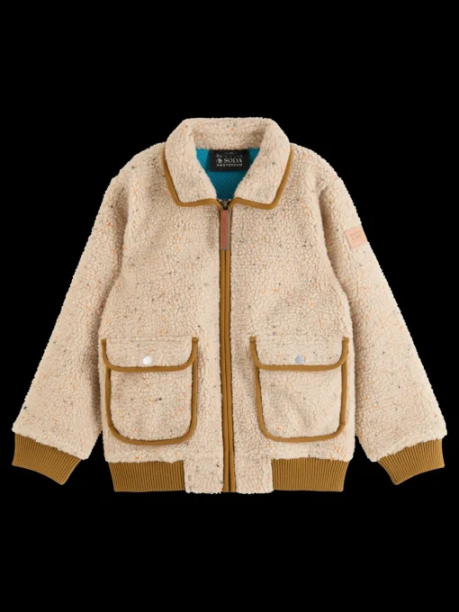 TEDDY JACKET WITH COLOURFUL NEPS