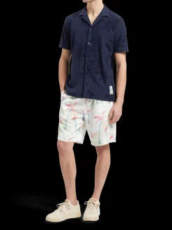 Terry jacquard short sleeve shirt