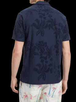 Terry jacquard short sleeve shirt