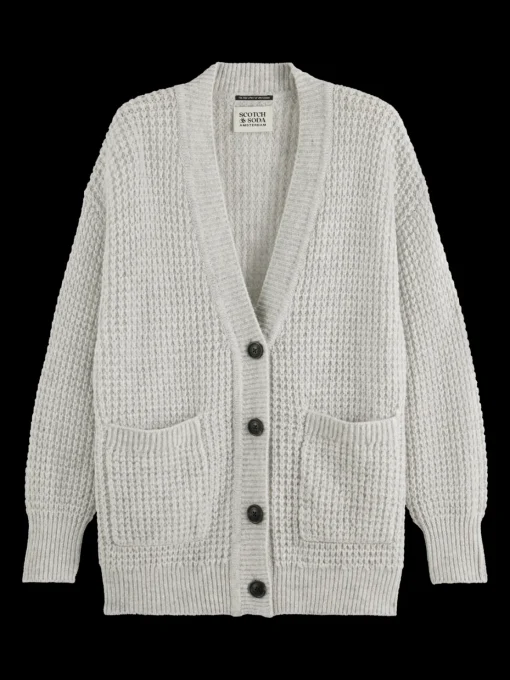 TEXTURED STITCH OVERSIZED CARDIGAN