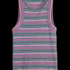 TEXTURED STRIPE RACER TANK