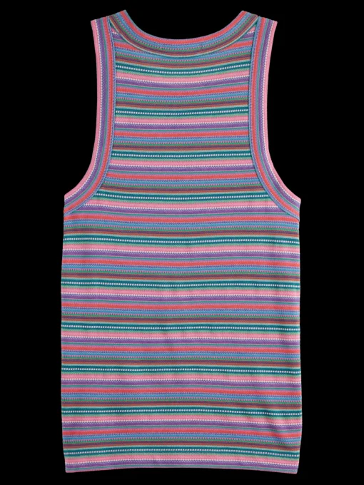 TEXTURED STRIPE RACER TANK