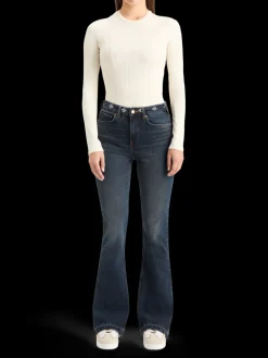 THE CHARM FLARED JEANS WITH EMBROIDERY DETAILS - ROAD  TRIP