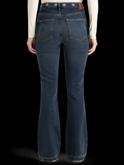 THE CHARM FLARED JEANS WITH EMBROIDERY DETAILS - ROAD  TRIP