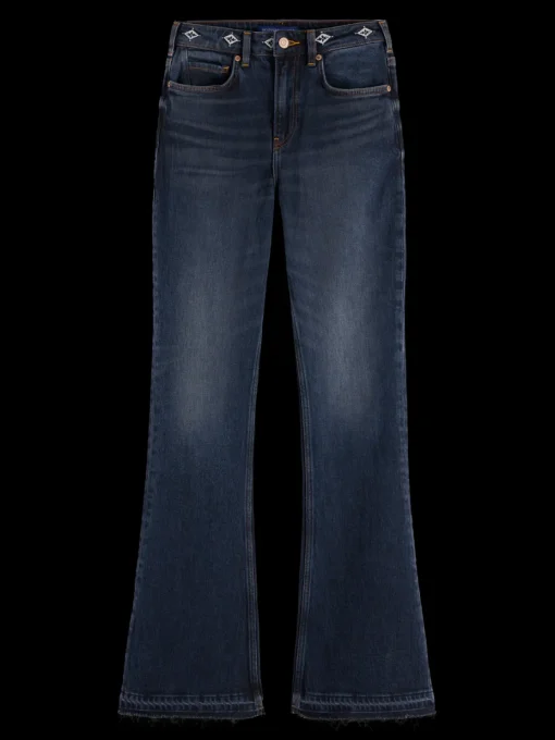 THE CHARM FLARED JEANS WITH EMBROIDERY DETAILS - ROAD  TRIP