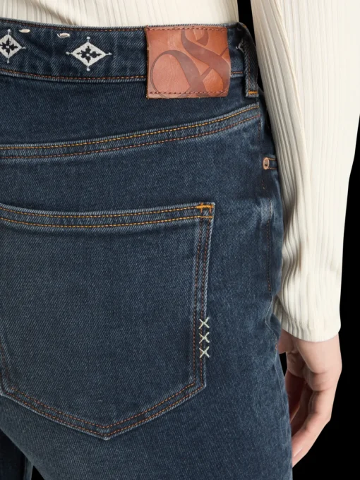 THE CHARM FLARED JEANS WITH EMBROIDERY DETAILS - ROAD  TRIP