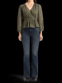 THE CHARM FLARED JEANS WITH EMBROIDERY DETAILS - ROAD  TRIP