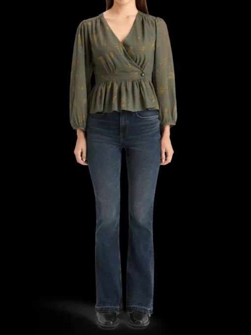 THE CHARM FLARED JEANS WITH EMBROIDERY DETAILS - ROAD  TRIP