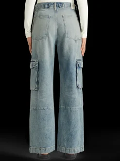 The deep low rise loose cargo jeans -rolling road