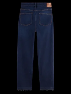 THE SKY STRAIGHT JEANS WITH EXPOSED FLY  BEATEN BLUE