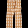 TONAL CHECKERBOARD KNITTED STRAIGHT LEG PANT