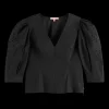 TOP WITH BRODERIE ANGLAISE SLEEVE