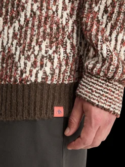 TURTLE NECK JACQUARD EXTRA DROPPED SHOULDER SWEATER