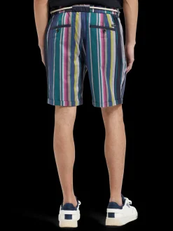 Twilt - blanket-striped cotton-twill short