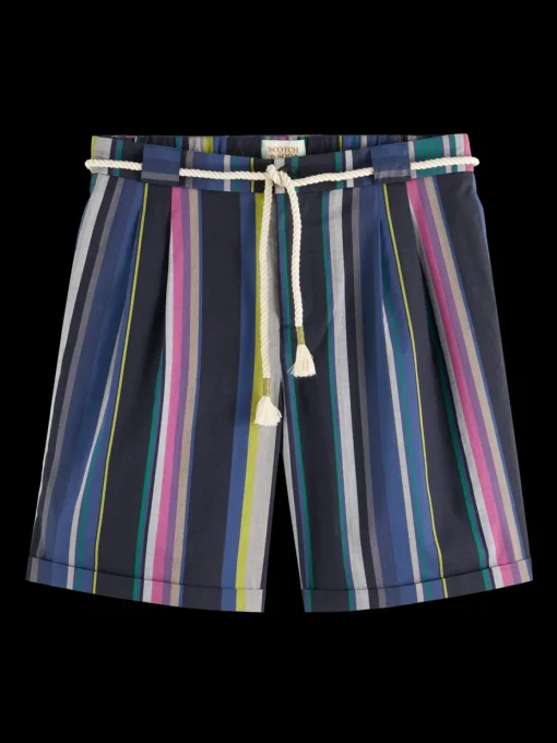 Twilt - blanket-striped cotton-twill short