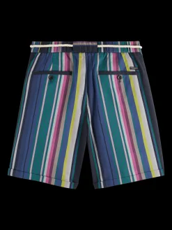 Twilt - blanket-striped cotton-twill short