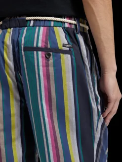 Twilt - blanket-striped cotton-twill short