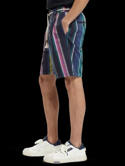 Twilt - blanket-striped cotton-twill short
