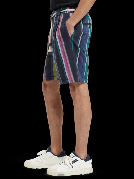 Twilt - blanket-striped cotton-twill short
