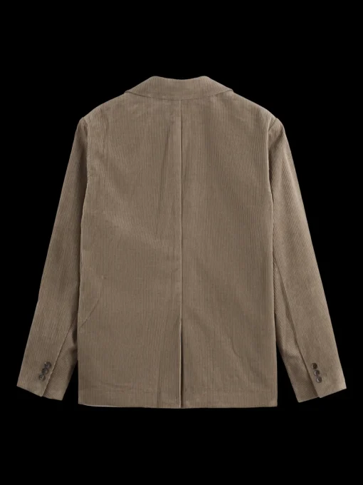 Unconstructed relaxed 3-button corduroy blazer
