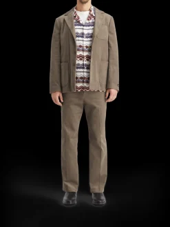 Unconstructed relaxed 3-button corduroy blazer