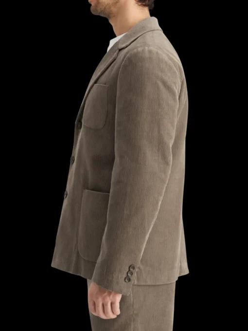 Unconstructed relaxed 3-button corduroy blazer