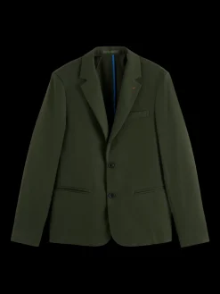 Unconstructed relaxed wool-blend blazer