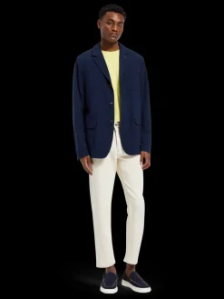 Unconstructed seersucker blazer